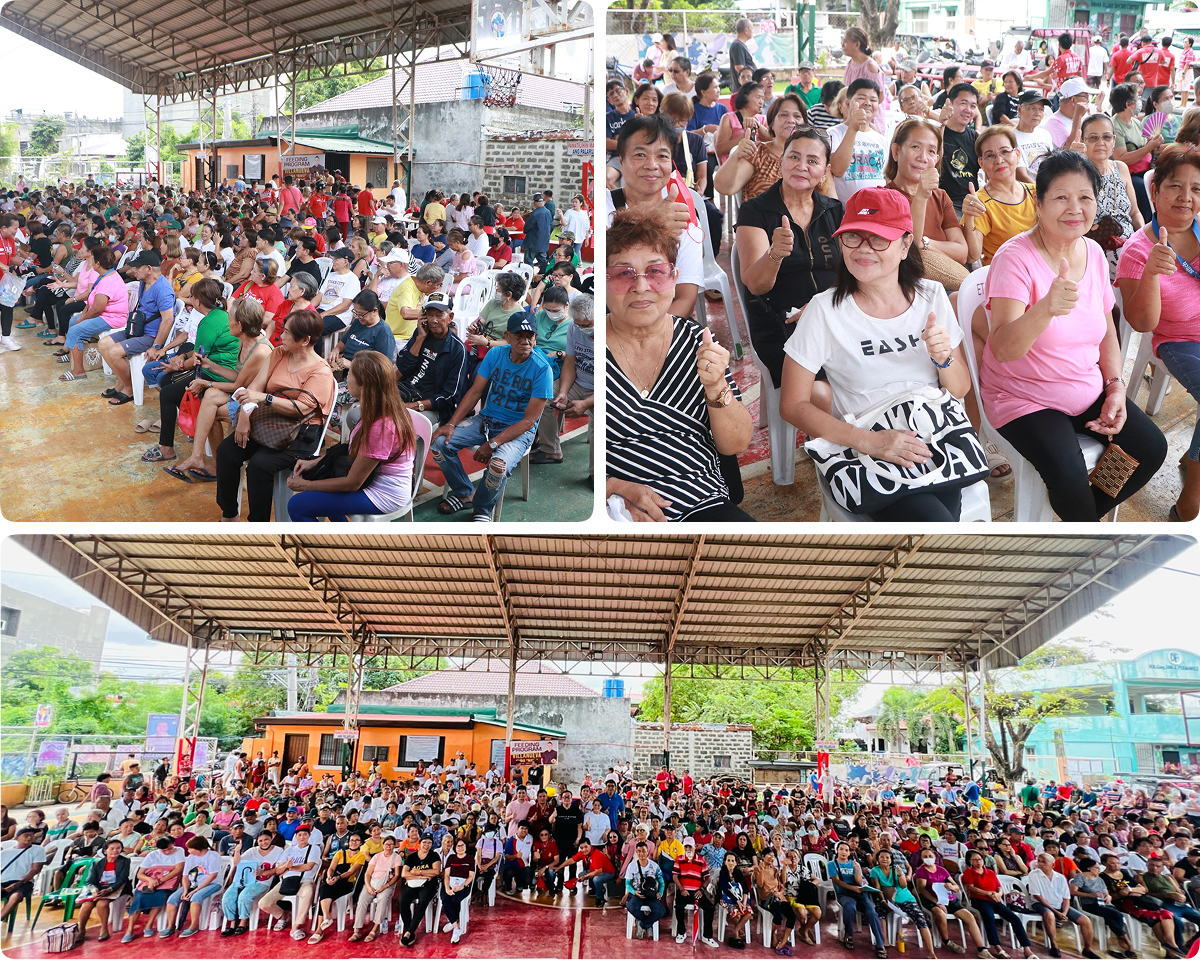 picture of barangay tagapo citizens queueing up for free holiday gifts